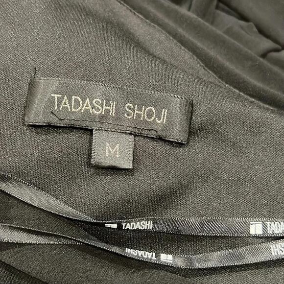 Tadashi Shoji  Black One Shoulder Midi Lenght Dress Size - Picture 13 of 13